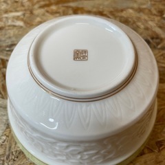 C(7583) 高麗渕 煮物茶碗 グリン花堀 うぐいす色 小鉢 7個 フタ3個 の画像