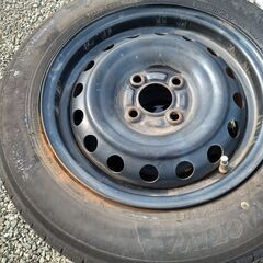 【取引中】日産　純正　鉄ホイール　14インチ　5.5J　4本　タイヤ付きの画像