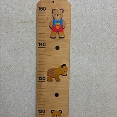 木製身長計 動物イラスト付き 150cmの画像