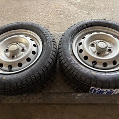 25‘新品スタッドレス145/70R12+中古鉄ホイール組4本セットの画像