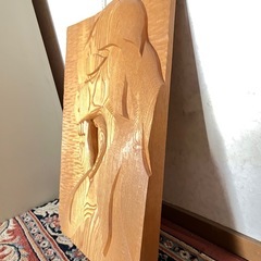 アイヌ木彫り 壁掛 北海道民芸品の画像