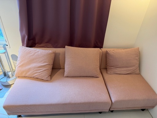 4wayピンクソファ3人掛け