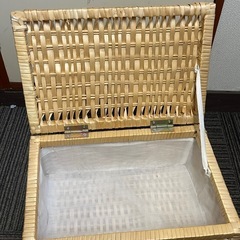 蓋付き籐籠 インテリア ラタン カゴ バスケット 収納ボックス 収納 かごの画像