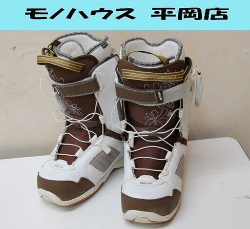 24.0cm DEELUXE スノーボードブーツ ALPHA LARA ホワイト 花柄 レディース スノボ ディーラックス アルファ ララ 札幌市 清田区 平岡