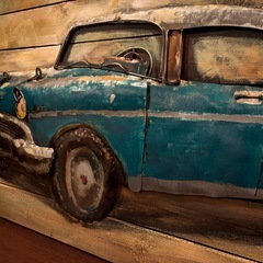 アメ車　アートパネル　3Dパネルアート　クラシックカー 輸入雑貨 カフェの画像