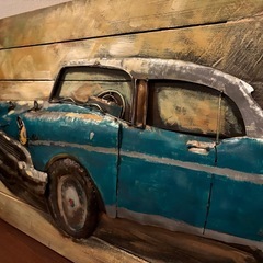 アメ車　アートパネル　3Dパネルアート　クラシックカー 輸入雑貨 カフェの画像