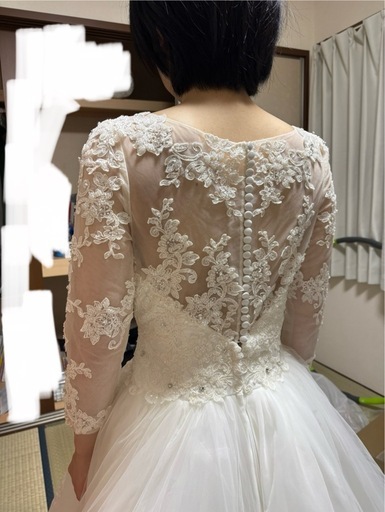 【クリーニング済み】YNSwedding ウェディングドレス くるみボタン
