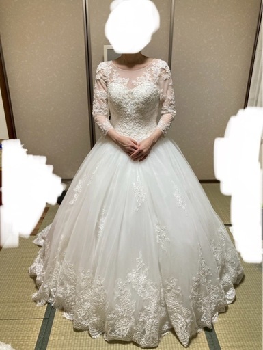 【クリーニング済み】YNSwedding ウェディングドレス くるみボタン