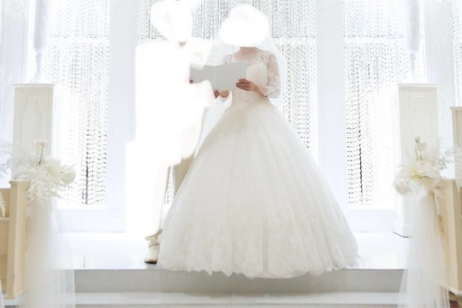 【クリーニング済み】YNSwedding ウェディングドレス くるみボタン
