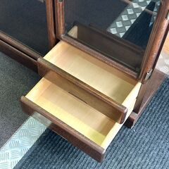 店頭引き渡し 中古 キャビネット レトロ 食器棚 収納 ブラウン 家具の画像