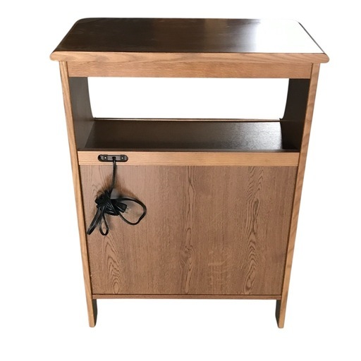 Karimoku カリモク 台 FAX台 コンセント2口 レトロ☆S3310A