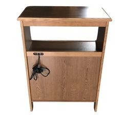 Karimoku カリモク 電話台 FAX台 コンセント2口 レトロ★S3310Aの画像