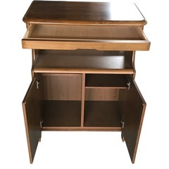 Karimoku カリモク 電話台 FAX台 コンセント2口 レトロ★S3310Aの画像