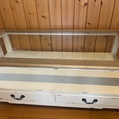 シャビー アンティーク ローテーブル ガラス