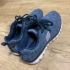 SKECHERS スニーカー ネイビー 24.5cmの画像