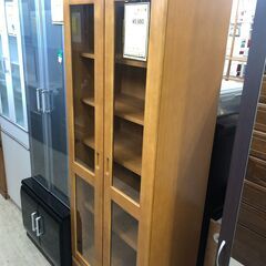 【ジャングルジャングルサカイ石津店】ガラス扉付き収納棚 本棚 多目的収納 収納 整理　新生活 クリーニング済み 堺市 西区 東区 北区 南区 堺区 石津の画像