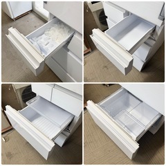 【超美品‼️】シャープ 2021年製 412Lノンフロン冷凍冷蔵庫 高級ガラスドア プラズマクラスター 自動製氷 ホワイト♪の画像