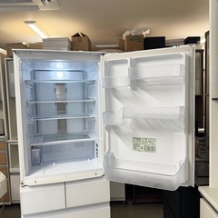 【超美品‼️】シャープ 2021年製 412Lノンフロン冷凍冷蔵庫 高級ガラスドア プラズマクラスター 自動製氷 ホワイト♪の画像