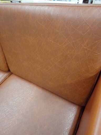 NDstyle 2人掛けソファ 幅150㎝ レザー ブラウン系 ボックスソファ 野田産業 2シーター 2Pソファ　西岡店