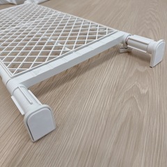 突っ張り棚　2つセット　ホワイト　大小　の画像