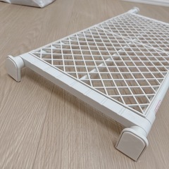 突っ張り棚　2つセット　ホワイト　大小　の画像
