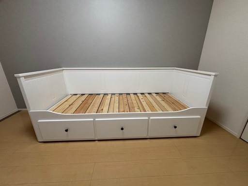 ※お譲り先決まりました※IKEA ヘムネスデイベッドフレーム（引き出し×3）, ホワイト 80×200