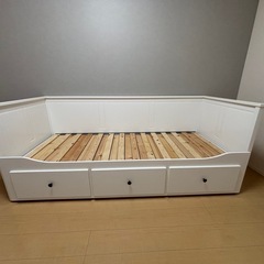 ※お譲り先決まりました※IKEA ヘムネスデイベッドフレーム（引き出し×3）, ホワイト 80×200の画像