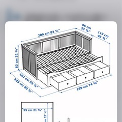 ※お譲り先決まりました※IKEA ヘムネスデイベッドフレーム（引き出し×3）, ホワイト 80×200の画像