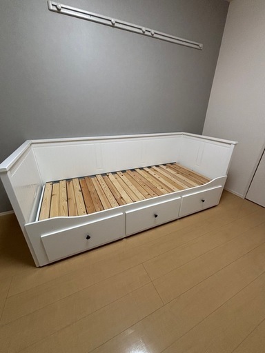 ※お譲り先決まりました※IKEA ヘムネスデイベッドフレーム（引き出し×3）, ホワイト 80×200