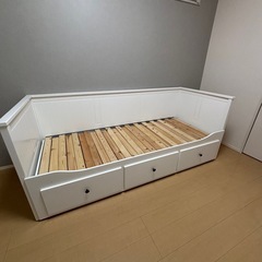 ※お譲り先決まりました※IKEA ヘムネスデイベッドフレーム（引き出し×3）, ホワイト 80×200の画像