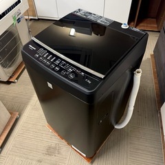 【超美品‼️】ハイセンス 2018年製 5.5kg全自動洗濯機 ガラストップ おしゃれ着コース フルブラック♪の画像