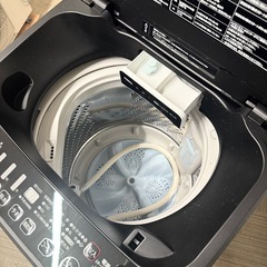 【超美品‼️】ハイセンス 2018年製 5.5kg全自動洗濯機 ガラストップ おしゃれ着コース フルブラック♪の画像