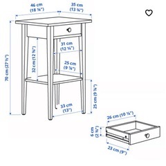 IKEA ベッドサイドテーブル ヘムネスの画像