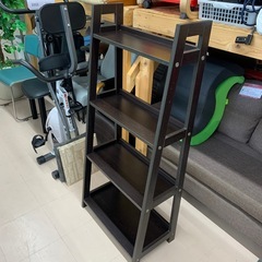 美原店 ニトリ 木製 4段 シェルフ ラック ダークブラウン　オープンシェルフの画像