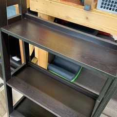 美原店 ニトリ 木製 4段 シェルフ ラック ダークブラウン　オープンシェルフの画像