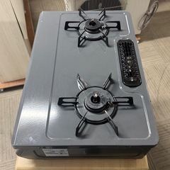 【美品‼️】リンナイ 2015年製 LP(プロパン)ガス用 ガステーブル 左強火/水無し片面焼きグリル グレー♪の画像