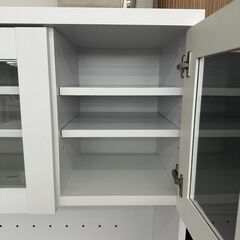 ★リユースのサカイ高崎店★TJ13084 (株)ベガコーポレーション レンジボード 白 H182×D41.5×W90 クリーニング済みの画像