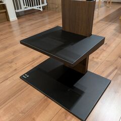 テレビ台 壁寄せ 壁面 『ロータイプ・背面収納付 壁よせTVスタンド 〔WALL ウォールロー〕』専用棚付き ウォールナットの画像