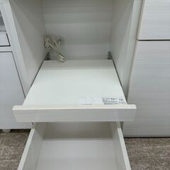 ★リユースのサカイ高崎店★TJ13086  レンジ台 白 H116×D42.5×W80 クリーニング済みの画像