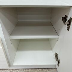 ★リユースのサカイ高崎店★TJ13086  レンジ台 白 H116×D42.5×W80 クリーニング済みの画像