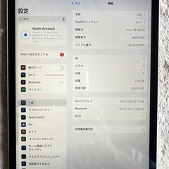 Ipad 第9世代 Wi-Fi ２５６GB silverバッテリー８０％の画像