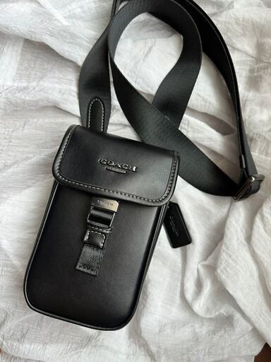 [コーチ]  racer チョコレート メンズ 斜め掛けショルダーバッグ logo ショルダーバッグ