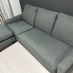 ニトリ　ひっかきに強く毛玉が出にくい 布張りソファ(カウチソファCA2NシールドDR-GY) の画像