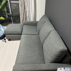 ニトリ　ひっかきに強く毛玉が出にくい 布張りソファ(カウチソファCA2NシールドDR-GY) の画像