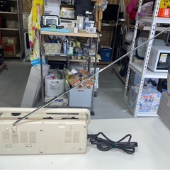 HITACHI　日立　ポータブル　ラジオカセット　レコーダー　TRK-5450　ラジカセ　AM/FM　白　昭和　レトロ　稼働確認済　中古　③の画像