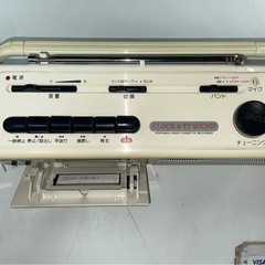 HITACHI　日立　ポータブル　ラジオカセット　レコーダー　TRK-5450　ラジカセ　AM/FM　白　昭和　レトロ　稼働確認済　中古　③の画像