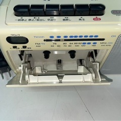 HITACHI　日立　ポータブル　ラジオカセット　レコーダー　TRK-5450　ラジカセ　AM/FM　白　昭和　レトロ　稼働確認済　中古　③の画像
