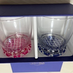 新品未使用 【織部 格子小花 タンブラー ペア】 和紋グラス ORIBE ペアグラス ジャパネスクの画像