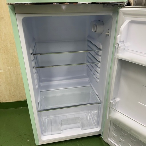 65○送料設置無料　25年製　レトロ風　冷蔵庫　グリーン 65○送料設置無料 25年製 レトロ風 冷蔵庫 グリーン 【公式通販】