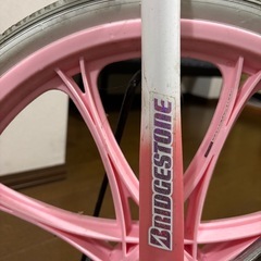 ブリヂストン　一輪車　スタンド付　ピンクの画像